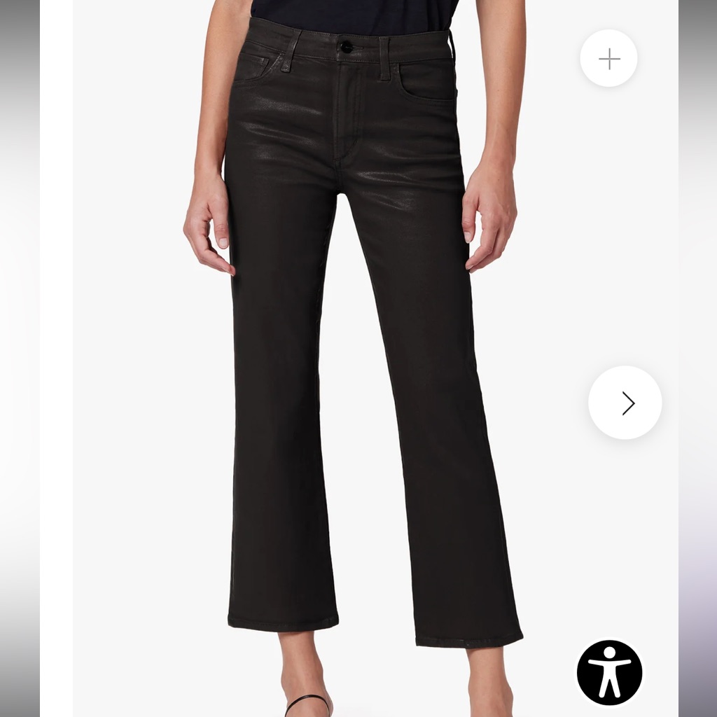 The Callie Coated High Rise Cropped Bootcut // Black